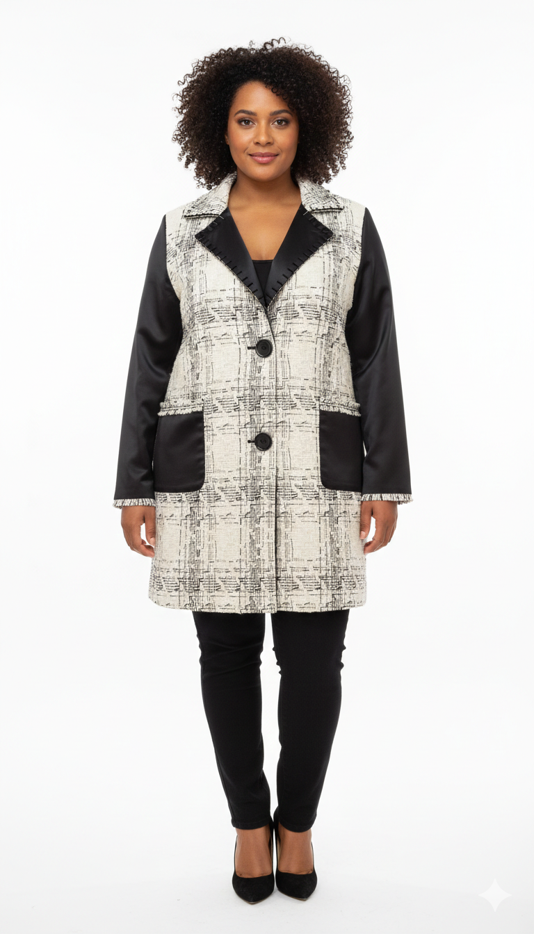Black and White Jacket with Embellishment