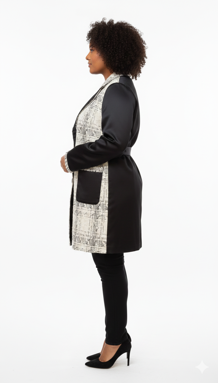 Black and White Jacket with Embellishment