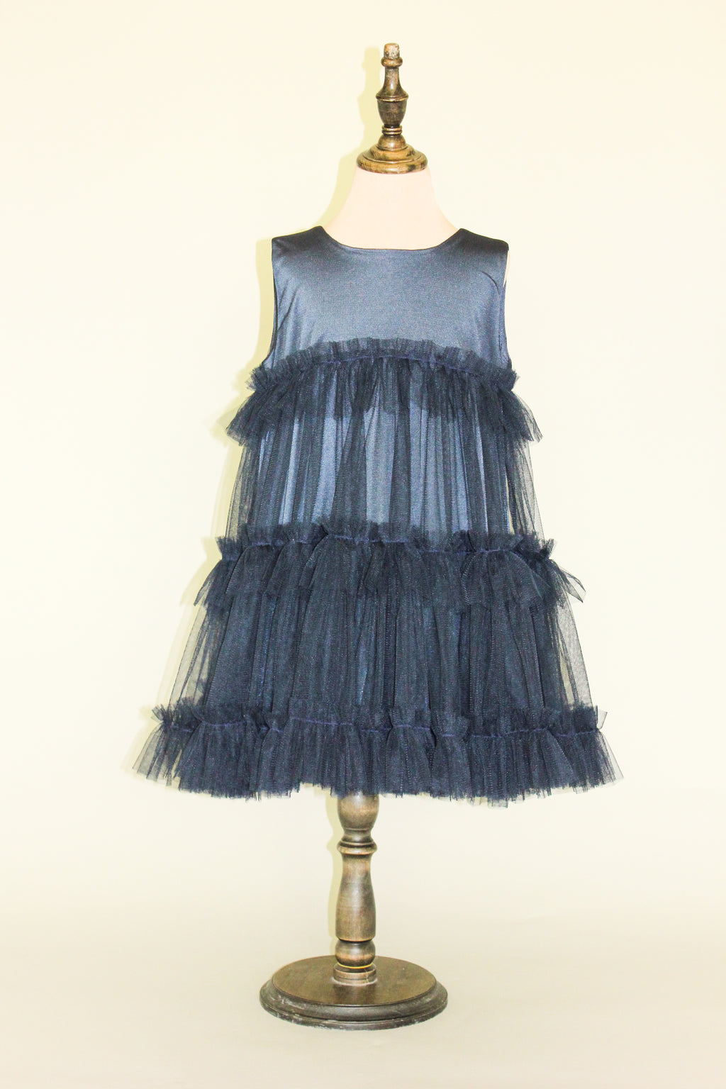 Midnight Magic, Tiered Navy Tulle Party Dress, 5 - 6 Years Old