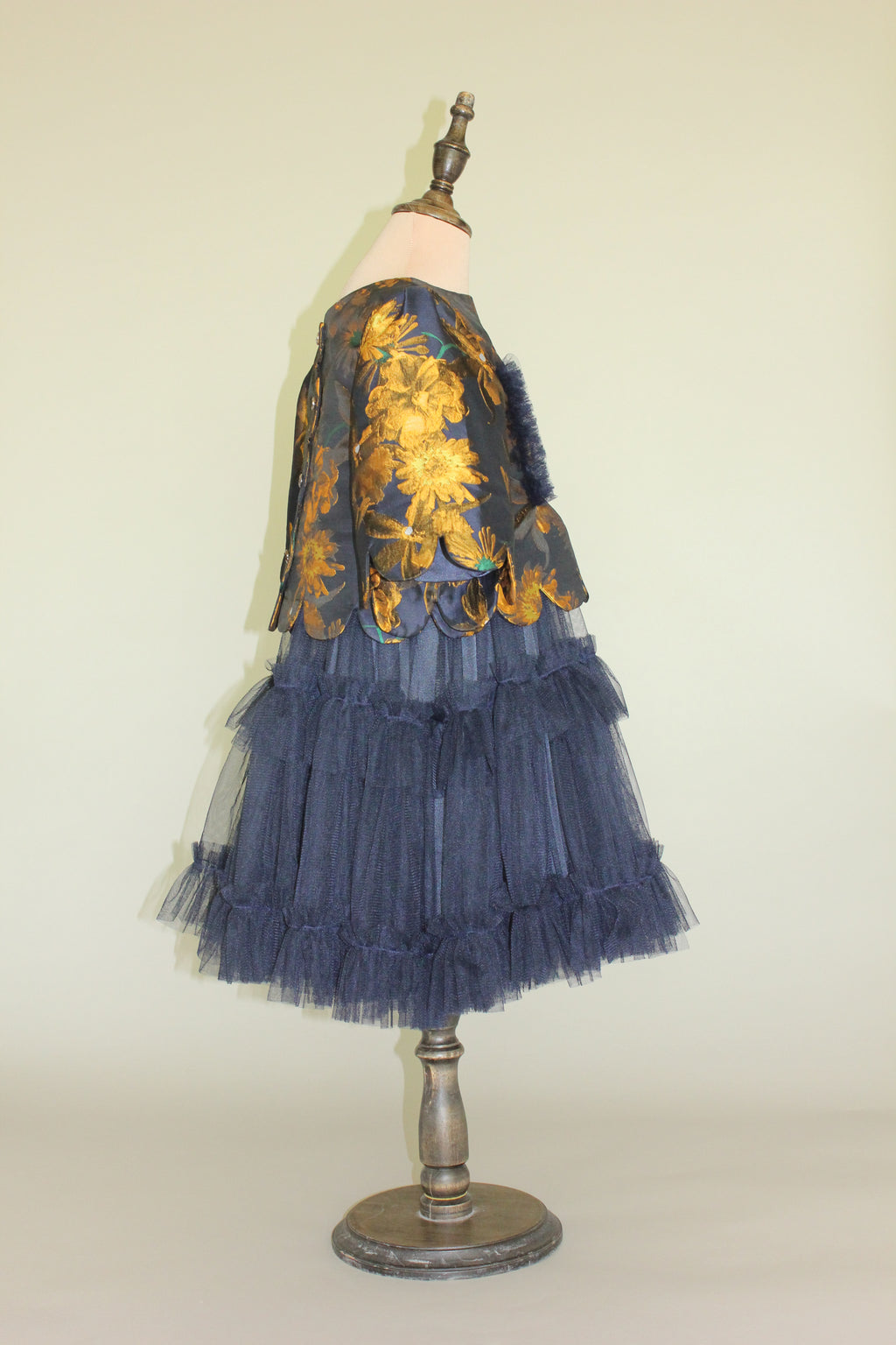Midnight Magic, Tiered Navy Tulle Party Dress, 5 - 6 Years Old