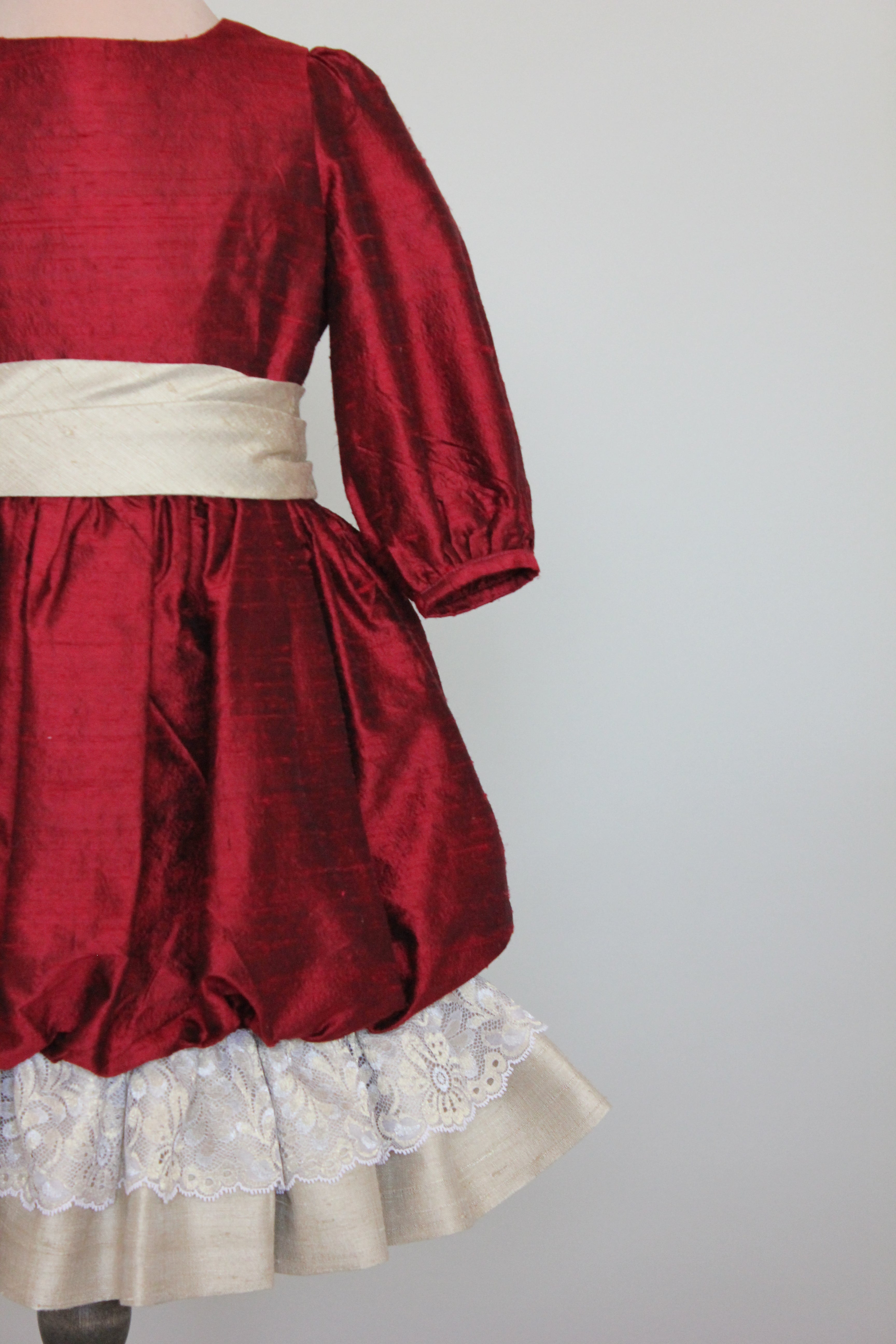 Festive Red Bubble Hem Party Dress 5-6 Years Old