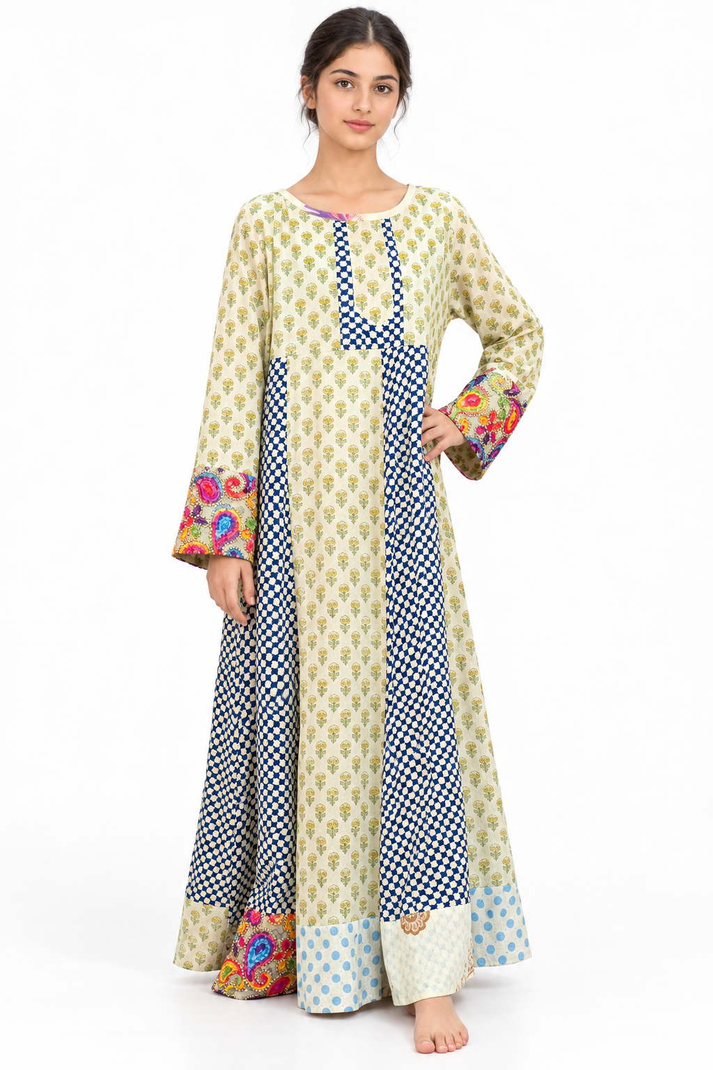 Dress front view with hand on hip