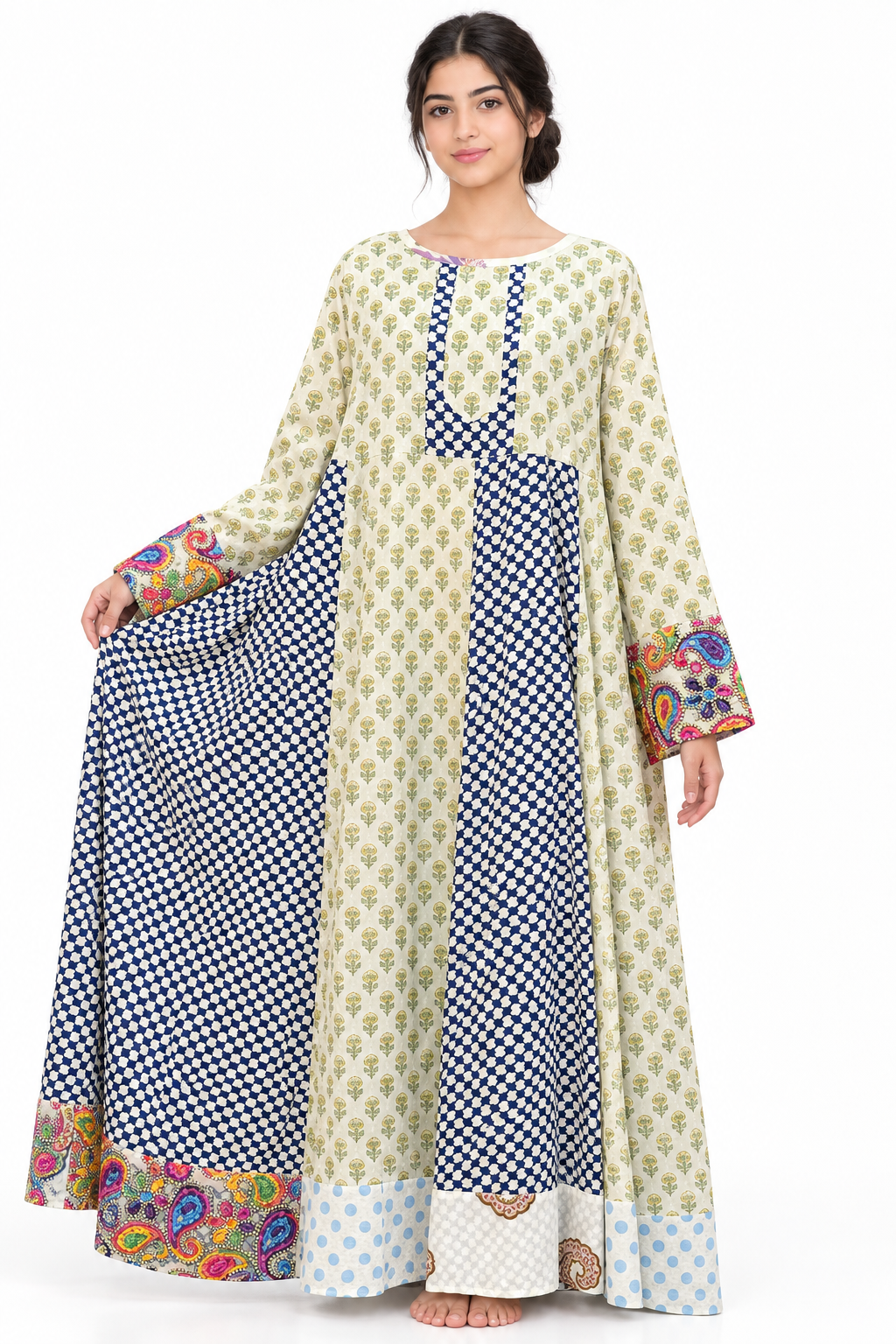 Dress with skirt held out