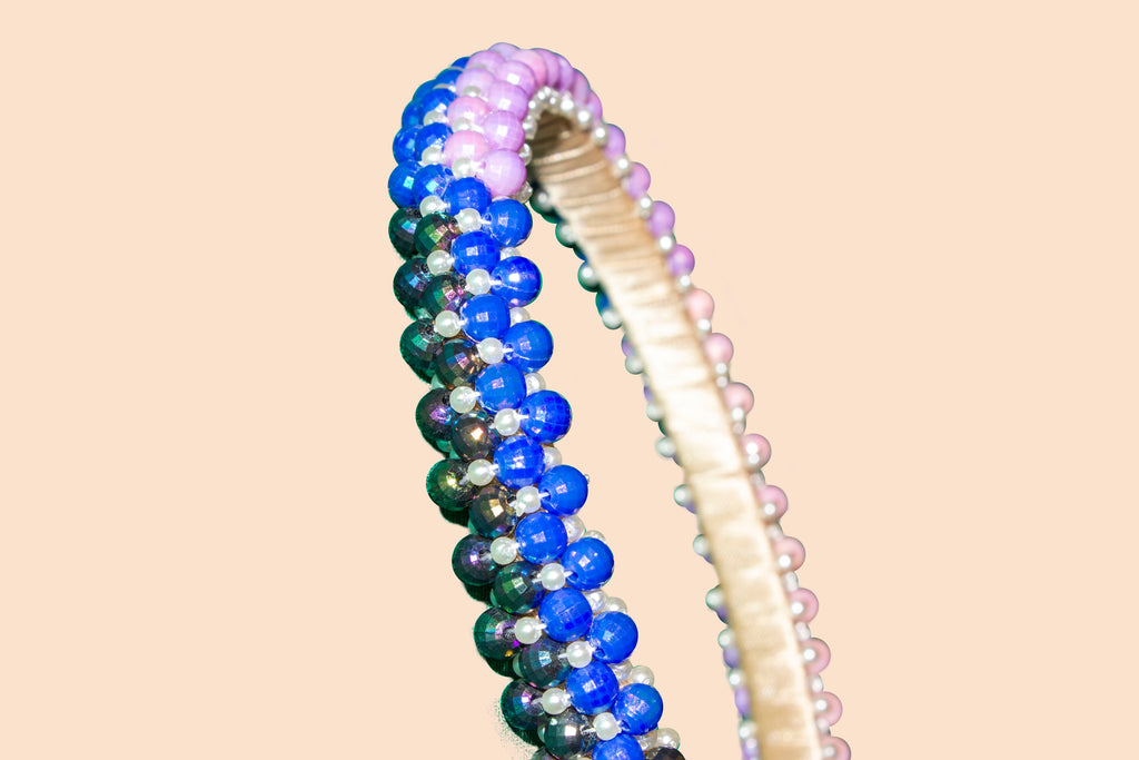 Handmade Beaded Headband for Girls – Colorful Bohemian Hair Accessory – Artisan Hairband