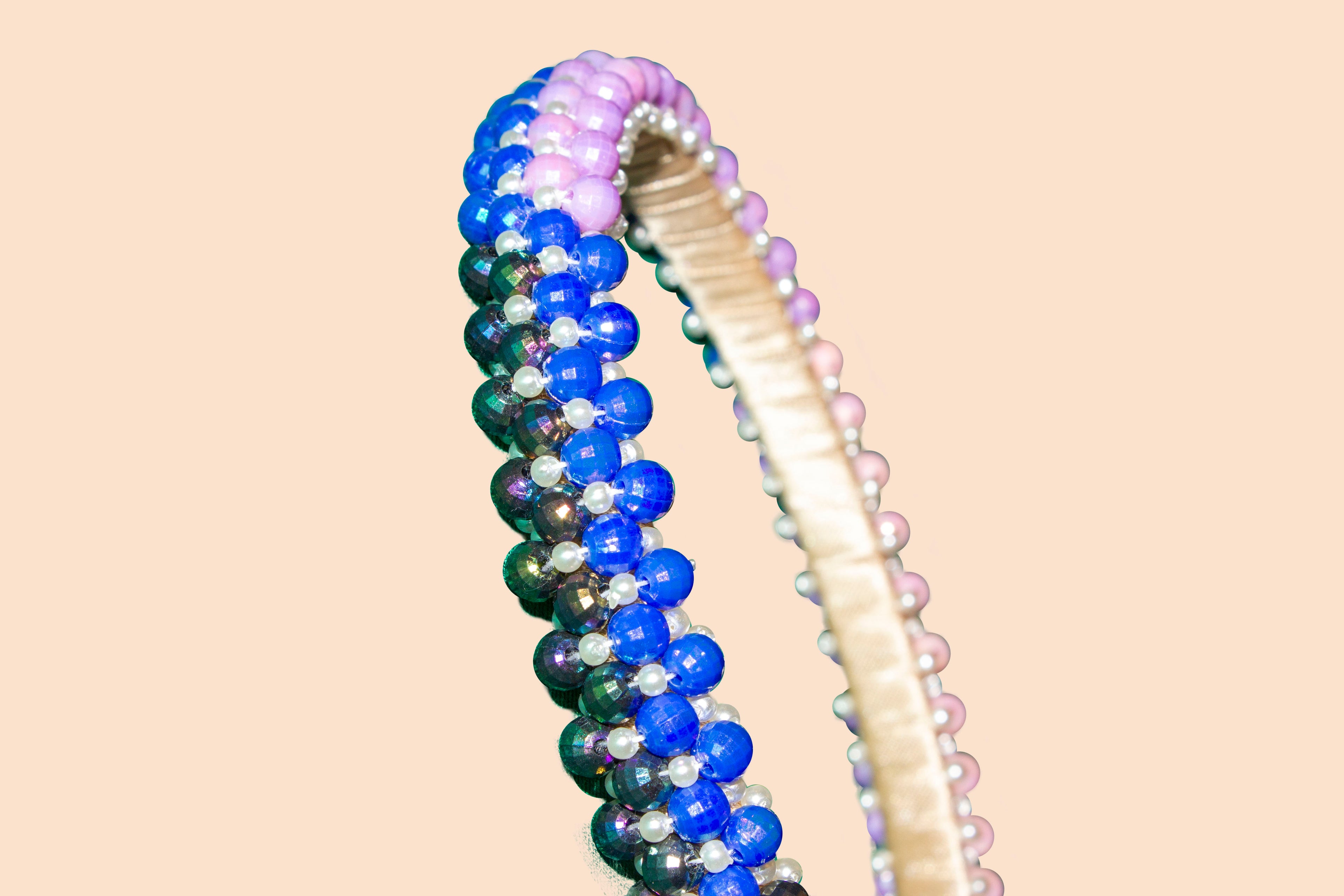 Handmade Beaded Headband for Girls – Colorful Bohemian Hair Accessory – Artisan Hairband